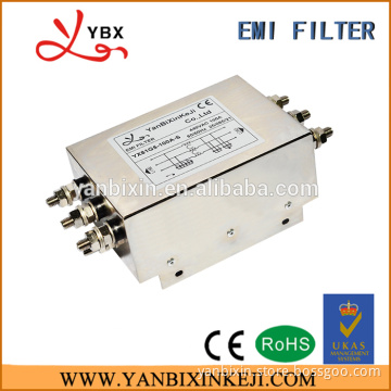 AC three phase three line low pass power line noise filter